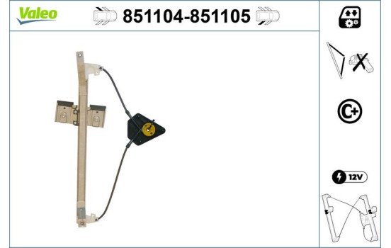 Mecanismo de control de ventana 851105 Valeo, Imagen 2