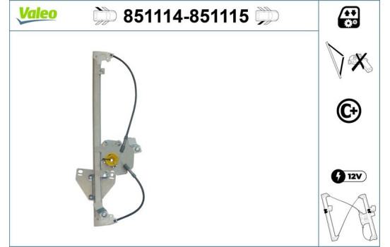 Mecanismo de control de ventana 851114 Valeo, Imagen 2
