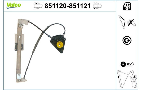 Mecanismo de control de ventana 851120 Valeo, Imagen 2