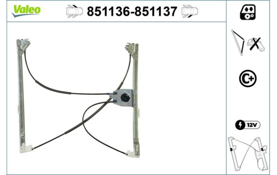 Mecanismo de control de ventana 851137 Valeo, Imagen 2