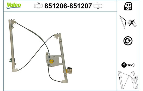 Mecanismo de control de ventana 851206 Valeo, Imagen 2