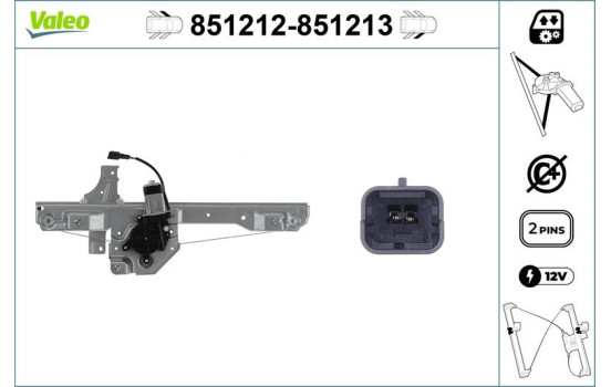 Mecanismo de control de ventana 851212 Valeo, Imagen 2