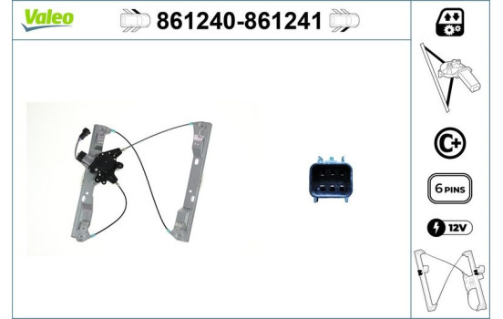 Mecanismo de control de ventana 861241 Valeo