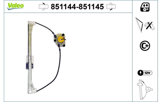 Mecanismo de funcionamiento de la ventana 851145 Valeo, Imagen 2