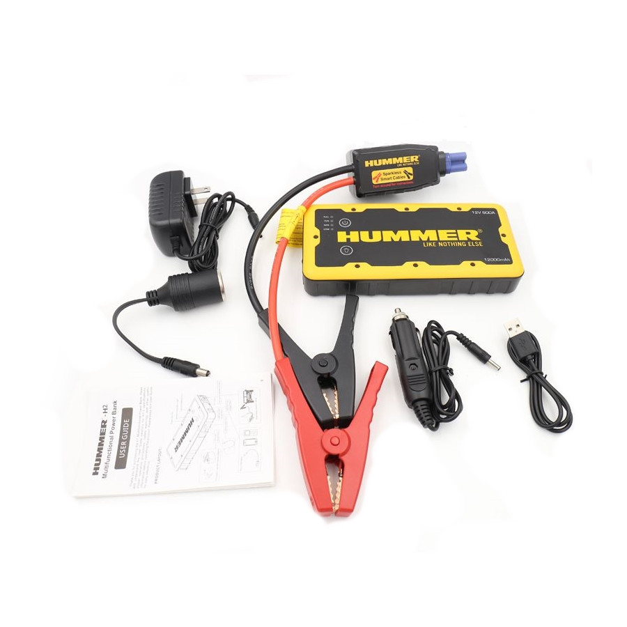 Hummer H2 Mini Jumpstarter Laddare 12.000mAH + LED lampa Hummer H2 Mini Jumpstarter Laddare 12.000mAH + LED lampa
