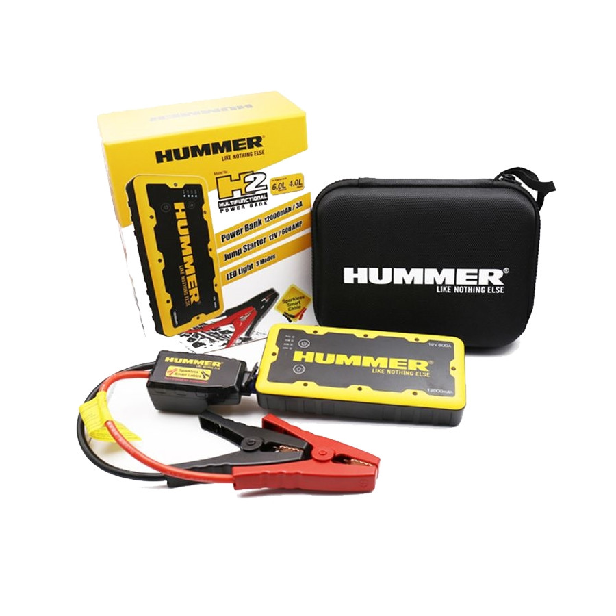 Hummer H2 Mini Jumpstarter Laddare 12.000mAH + LED lampa Hummer H2 Mini Jumpstarter Laddare 12.000mAH + LED lampa