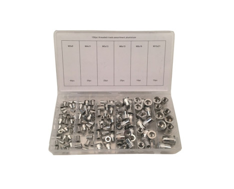 Sortiment Blindnitmuttrar Aluminium 150 st