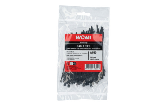 Womi Buntband 100x2,5mm svart 100 st, bild 2