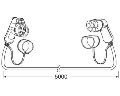 Laddkabel 5PIN Typ2 till Typ1 16A 1ph (5M), bild 9