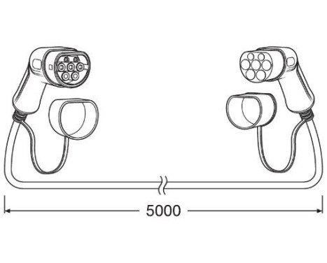 Laddkabel 7PIN Typ2 till Typ2 16A 1ph (5m), bild 8