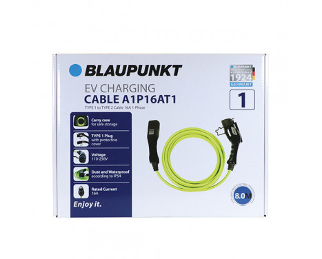Laddkabel Typ 1 till 2 16A 1-fas 8m, bild 4