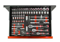 Rooks Spärr- och uttagssats 1/4", 3/8", 1/2" 72 delar