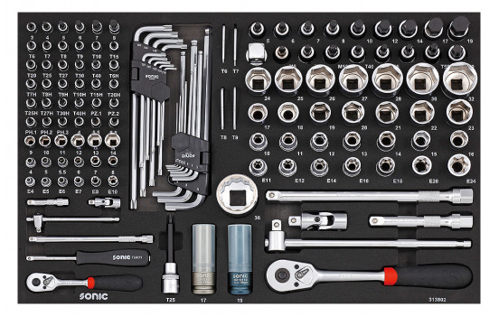 Sonic Bit Socket Set 1/4" & 1/2", 138 delar