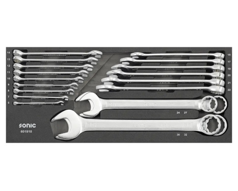 Sonic kombinationsset 1/4" och 3/8" SFS-XS 19 delar