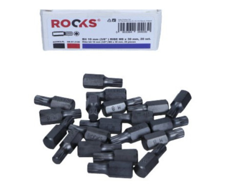 Rooks Bit 10 mm (3/8") Rib M8 x 30 mm, 20 stycken
