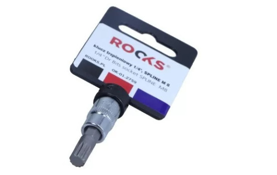 Rooks Bit Sockel 1/4" Multi-tooth M8