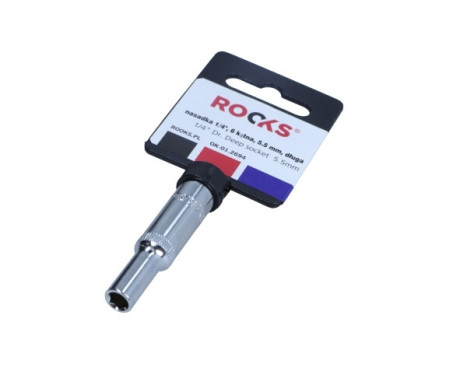 Rooks Sockel 1/4", 6-sidig, 5,5 mm, lång