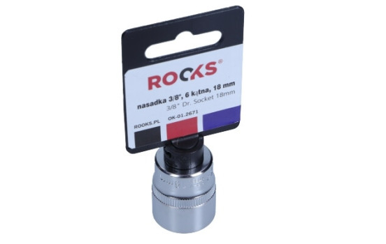 Rooks Sockel 3/8", 6-sidig, 18 mm