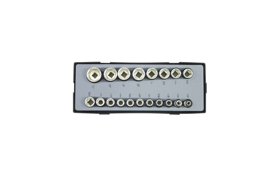 1/2" hylsnyckelsats Sexkant SAE 19 delar