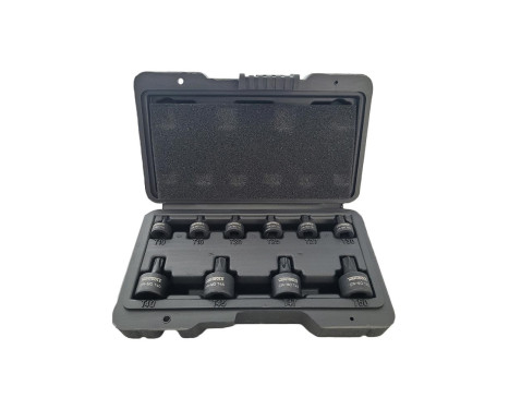 9-delad Stubby Impact Torx Bits socket set T10 till T50 låg profil