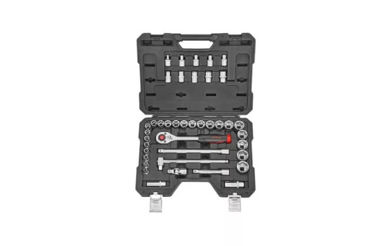 Force 1/2" 6-sidig & E-Torx hylsnyckelsats 40 delar