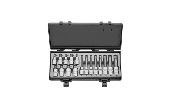 Force 1/2" Bit Socket Set Multi-tooth 17 delar