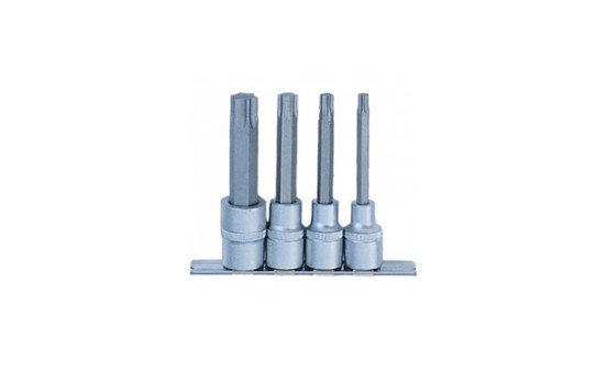 Force 1/2" Bits socket set Torx 4 delar