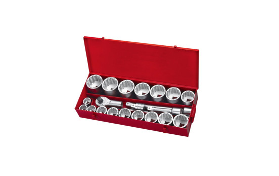 Force 1" Socket Set 12-sidigt 21 delar