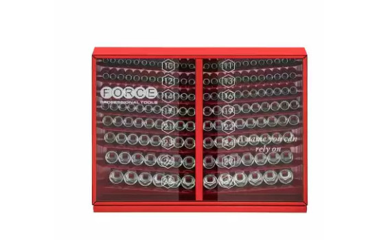 Force 153-delars 1/2" DR. hylsnyckelsats med ytmontering (SAE)