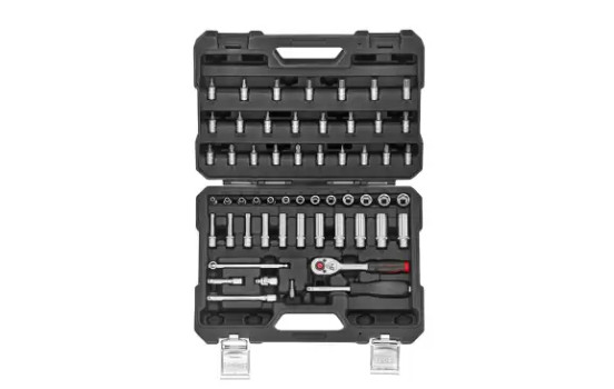 Force 56-delars 1/4" DR. 6-punkts flankhylsor kombinationssats