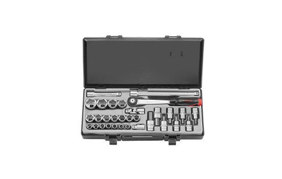 Force Bits and Socket Set 1/2" 6-sidig & insex 31 delar