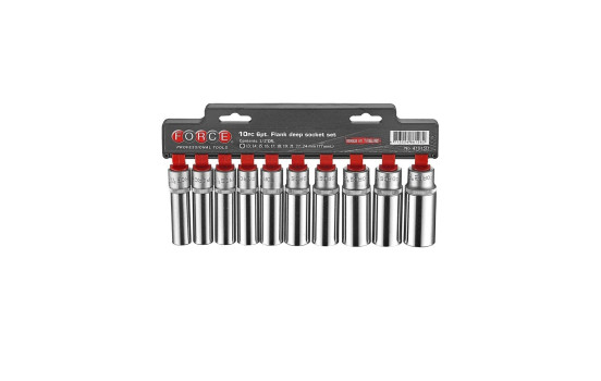 Force Socket Set 1/2" 12-sidig lång 77mml 10 stycken