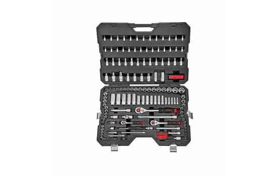 Force Socket Set 1/4", 3/8" & 1/2" 6-sidiga & Bits Sockets 180 delar