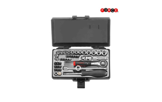 Force Socket Set 1/4" 6-sidig SAE 42 stycken