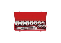 Force Socket Set 1" 12-punkts SAE 14-delat