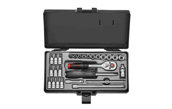Hylsnyckelsats 1/4" 6-sidig 27 delar