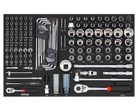 Sonic Bit Socket Set 1/4" & 1/2", 138 delar