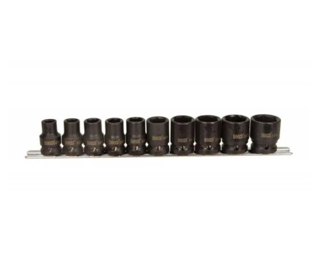 Rooks Impact socket set 1/2" 6-sidig, 10-24 mm, 10-delad