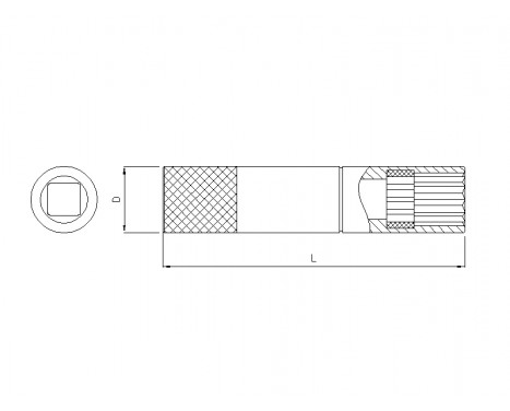 Tändstiftslock 3/8" 12-sidig 14 (250 mm), bild 2