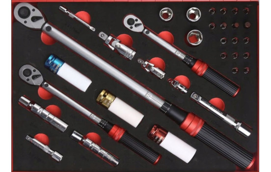 Rooks Momentnyckelsats 1/2", 3/8", 1/4", med hylsor, 33 delar
