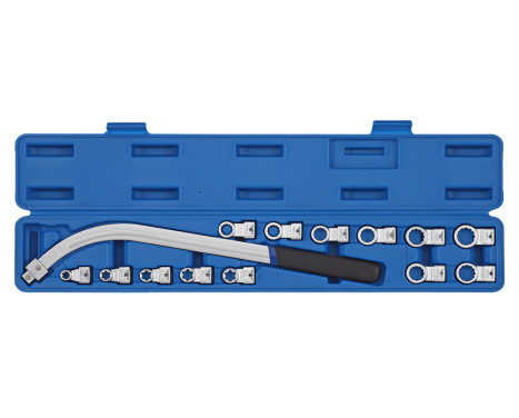 Spanrolsleutelset böjd. 12-19mm, E10-E18, 15 st.