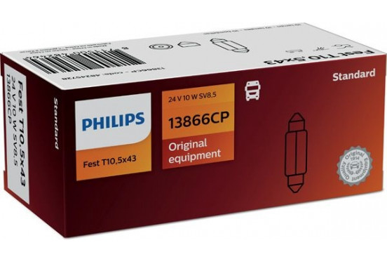 Philips 24V 10W, Buislamp, SV8,5 T10,5x43