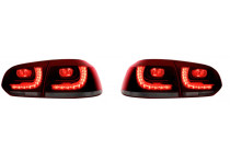 Set R-Look LED Achterlichten passend voor Volkswagen Golf VI 2008-2012 excl. Variant - Rood/Smoke