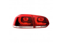 Set R-Look LED passend voor Achterlichten Volkswagen Golf VI 2008-2012 excl. Variant - Rood/Helder