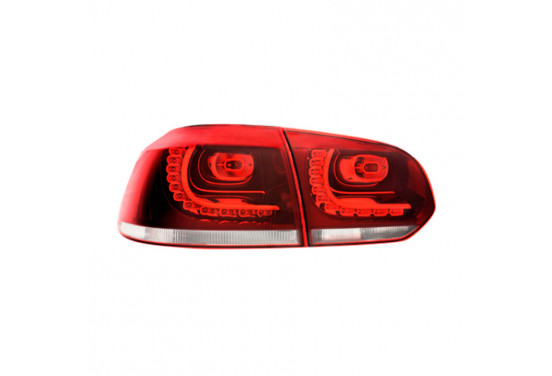 Set R-Look LED passend voor Achterlichten Volkswagen Golf VI 2008-2012 excl. Variant - Rood/Helder DL VWR95LRC AutoStyle