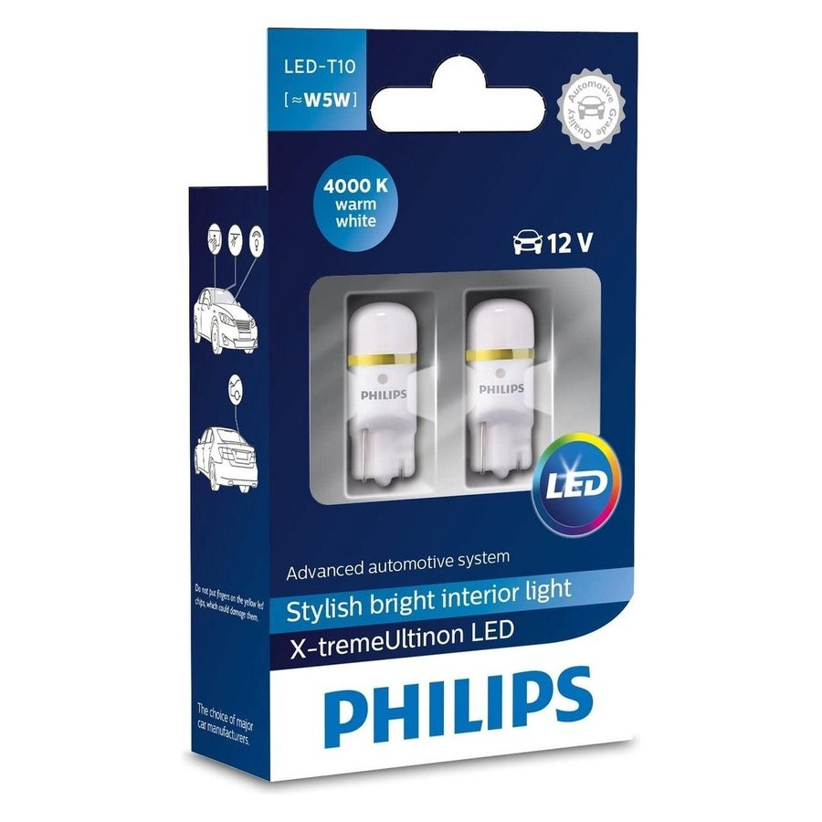 Afscheiden rijstwijn tunnel Philips T10 LED 12799X2 4000K 12V | Winparts.be - Autolampen