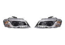 Set koplampen passend voor incl. DRL &#39;Light-Bar&#39; Audi A3 2008-2012 - Zwart