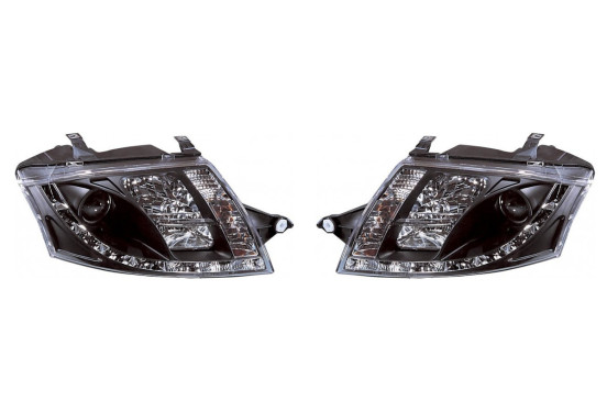 Set koplampen passend voor incl. DRL Audi TT 8N 1999-2005 - Zwart