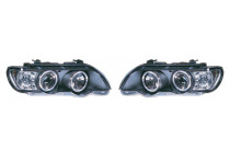 Set koplampen passend voor BMW X5 E53 2000-2004 - Zwart - incl. Angel-Eyes