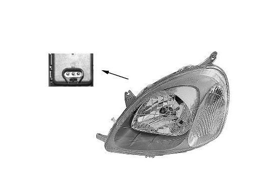 Koplamp rechts tot 3/'03 (enkel uitwisselbaar met Valeo-type) 5430964 Van Wezel, afbeelding 2